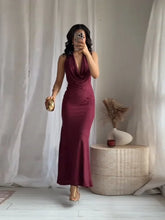 Load image into Gallery viewer, Vintage Deep V Sleeveless Evening Dress
