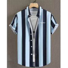 Load image into Gallery viewer, Hawaiian Shirts For Men 3d Striped Print Short Sleeve Shirts Summer Loose Casual Tops Simple Fashion Oversized Men Clothing
