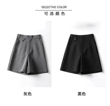 Load image into Gallery viewer, Suit Shorts Women's Summer New High-waist Slim Mid-pants A-line Wide-leg Pants
