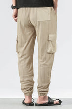 Load image into Gallery viewer, Men's Grid Cargo Joggers Drawstring Elastic Waist Multi Pocket Casual Ankle Length Trousers
