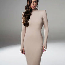 Load image into Gallery viewer, Backless Turtleneck Slim Maxi Dress
