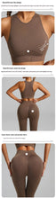 Load image into Gallery viewer, Seamless Ribbed High Waisted Yoga Set for Women, Tummy Control Criss Cross Back Workout Outfit, Quick Dry Fitness Set for Gym
