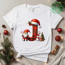 Load image into Gallery viewer, Festive Alphabet Holiday Casual Tee
