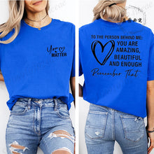 Load image into Gallery viewer, Women Tshirts Sport Casual T-Shirts Breathable Short Sleeve Oversized Tshirt To The Person Behind Me: You Are Amazing T-Shirts
