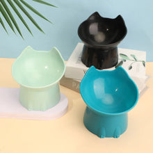 Load image into Gallery viewer, 1pc WhiskerWare Elevated Cat Bowl, Anti-Tip Plastic Raised Pet Feeding Dish with Tilted Edge, Neck Protection Kitty Food
