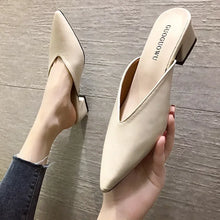 Load image into Gallery viewer, Women High Heels Slippers  Baotou Women Shoes Sexy Pointed Toe Chunky Heels Mules Outdoor Walking Slides Chaussure Femme 2024
