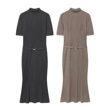 Load image into Gallery viewer, Elegant Belted Casual Midi Dress
