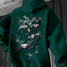 Load image into Gallery viewer, Men'S Hoodie Designed with Retro Ink Wash Style Cherry Blossom Branches Reflecting Eastern Aesthetics Made from Knit Fabric
