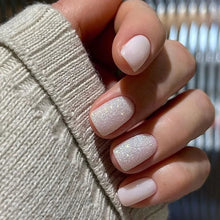Load image into Gallery viewer, False Nail Full Cover Fake Nail Pink Glitter Wearable French Short Nails Square Head False Nail Press On Nails Manicure Tool
