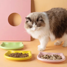 Load image into Gallery viewer, 1PC Cat-Shaped Pet Bowls, Pastel Color Cute Animal Design, Non-Slip Pet Food Dish, Ideal for Cats, Trendy Pet Accessory for Home
