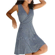 Load image into Gallery viewer, Dresses for Women 2025 Casual Plus Size Women's Floral Wrap V Neck Midi Dress A Line Swing Cap Sleeve Midi Vestidos De Fiesta
