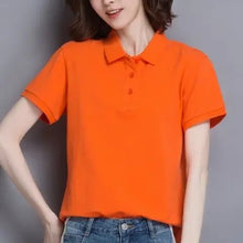 Load image into Gallery viewer, Minimal Button Polo Tee Women
