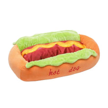 Load image into Gallery viewer, Pet Bed Hot Dog Shaped Dog Lounger Cat Sleeping Cushion Soft Fiber Puppy Warm House Removable Washable Beds for Cats Dogs
