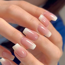 Load image into Gallery viewer, 24pcs Gradient Fake Nails French Ballerina Nail Waterproof Faux Medium Coffin false nails Fingernails Press on Nails Tips

