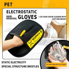 Load image into Gallery viewer, Pet Cats Hair Remover Gloves Electrostatic For Dogs Reusable Washable Grooming Glove With 2-In-1 Lint Roller Brush
