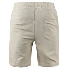 Load image into Gallery viewer, Men's Cotton Linen Short Pants Lightweight Hawaiian Summer Shorts Men Breathable Solid Color Casual Short Trousers
