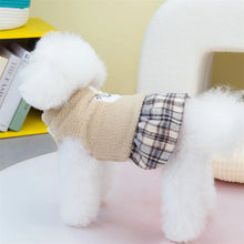 Load image into Gallery viewer, Cute Pet Dress Autumn Winter Plaid Princess Skirt Small Dog Coat Puppy Party Clothes Poodle Yorkie Apparel
