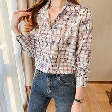 Load image into Gallery viewer, Fashion ladies shirts New elegant Women Blouses Long Sleeve Button-Down Tops blusa mujer
