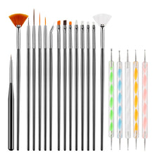 Load image into Gallery viewer, Nail Art Brushes Nail Art Tool Set Nail Dotting Tools Nail Dust Brush Striping Long Lines Nail Drawing Pen Nail Design
