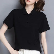 Load image into Gallery viewer, Minimal Button Polo Tee Women
