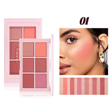 Load image into Gallery viewer, Matte Blush Palette Highly Pigmented Long Lasting Face Makeup Natural Finish Brighten Skin Contour Highlight Powder
