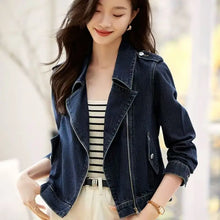 Load image into Gallery viewer, Women's Cowboy Coat Spring Summer Self Cultivation Versatile Ladies Denim Jacket Fashion Comfortable Lady Blazer Outerwear
