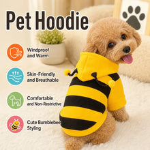 Load image into Gallery viewer, Bee Pet Puppy Coat Apparel Outfit Dog Hoodies Winter Warm Cat Cosplay Costume Holiday Outfit for Small Medium Dogs &amp; Cats
