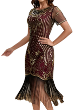 Load image into Gallery viewer, Women's Flapper Dresses 1920s for Women Great Gatsby Sequin Fringed Roaring 20s Cocktail Dress
