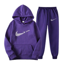 Load image into Gallery viewer, Men Tracksuit 2 Pieces Sets Hooded Sweatshirt +Drawstring Pants Male Hoodies Running Sportswear Men Women Autumn Sportwear
