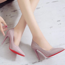 Load image into Gallery viewer, White Pointed Toe High Heels Sexy Red Sole Party Prom Girl Pumps Minimalist Shallow Mouth Work Single Shoes
