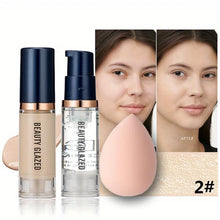 Load image into Gallery viewer, BEAUTY GLAZED 3Pcs Face Makeup Set, Matte Long Lasting Waterproof Liquid Foundation+Primer+Puff
