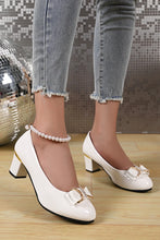 Load image into Gallery viewer, Women High Heels Low Heels Fashion Bling Bow patent leather Professional Casual Pumps Woman Wedding Party Shoes Large Size 42
