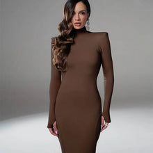 Load image into Gallery viewer, Backless Turtleneck Slim Maxi Dress
