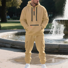 Load image into Gallery viewer, Men's Heavyweight Fleece-Lined Casual Tracksuit Set for Winter - Loose-Fit, Half-Zip, 2-Piece Workwear Style
