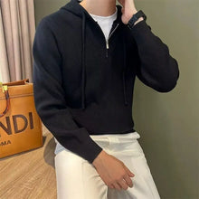 Load image into Gallery viewer, Hooded New Internet Celebrity Men's Sweater Versatile Popular Autumn Winter Solid Color Zipper Bottoming Trendy Hoodies Casual
