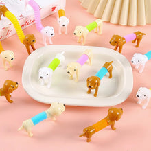 Load image into Gallery viewer, 10Pcs Stretchable Dog Stress Relief Pop Tubes Toy Kids Birthday Party Favors Pinata Filler Telescoping Sensory Squeeze Toy
