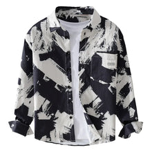 Load image into Gallery viewer, High-quality long-sleeved shirt for new autumn fashion, trendy brand, handsome business style, textured striped shirt, slim fit
