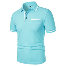 Load image into Gallery viewer, New Men's Short Sleeve Polo Shirts Solid Color Casual T-shirt Summer Trendy Breathable Loose Basic Splice Top Pockets Men Shirts
