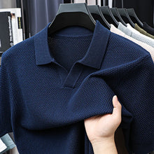 Load image into Gallery viewer, 100% Cotton Short-sleeved POLO Shirt Men's Lapel Knitted T-shirt High-end Casual Bottoming Versatile Men's Short-sleeved Men's T
