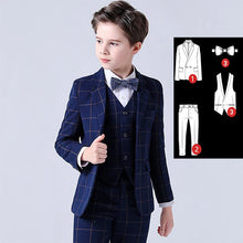 Load image into Gallery viewer, Formal Kids Plaid Tuxedo Suit
