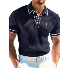 Load image into Gallery viewer, Men's Short Sleeve Polo Shirt with Buttons Casual Entertainment Decorative Whit Logo Clothing Leisure Fashion Polo
