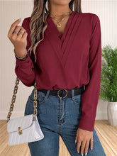Load image into Gallery viewer, Elegant Layered V-Neck Work Blouse

