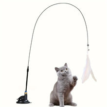Load image into Gallery viewer, Cat Teaser Toy - Interactive Bell &amp; Feather Wand - Long Suction Cup Pole for Exciting Playtime Adventures - Ultimate Cat Toy
