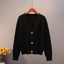 Load image into Gallery viewer, Red Knit Button Cardigan Sweater
