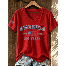 Load image into Gallery viewer, Women's America 250 Years Print T-Shirts Summer Short Sleeve Casual T Shirt Tops White Tees Hot Sale Men's and Women's T Shirt
