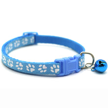Load image into Gallery viewer, Pet Collar With Bell Cartoon Footprint Colorful Dog Puppy Cat Accessories Kitten Collar Adjustable Safety Bell Ring Necklace Pet
