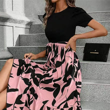 Load image into Gallery viewer, Elegant Lace-Up Ruffle Hem Dress
