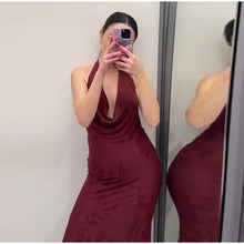Load image into Gallery viewer, Vintage Deep V Sleeveless Evening Dress
