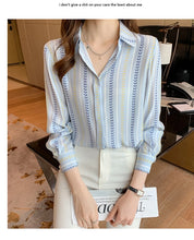 Load image into Gallery viewer, Fashion ladies shirts New elegant Women Blouses Long Sleeve Button-Down Tops blusa mujer
