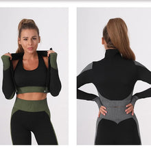 Load image into Gallery viewer, Summer Women's Yoga Sets Seamless Sports and Fitness Suit Tight Fast-drying Waist Closing Yoga Clothing Three-piece Set
